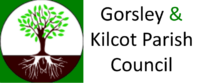 Parish Council Logo and text reading Gorsley & Kilcot Parish Council